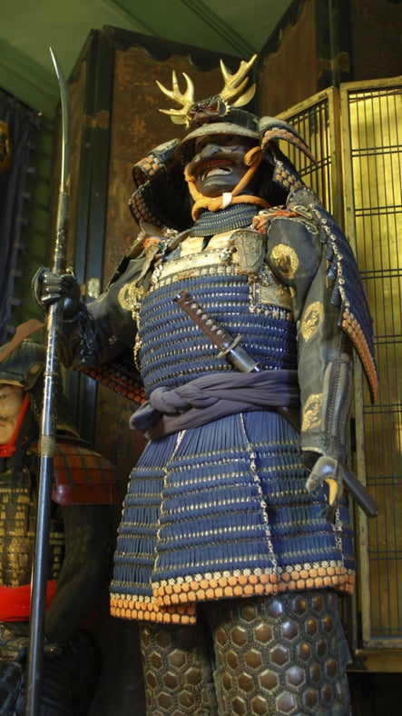 Japanese Samurai armour at Snowshill Manor in Gloucestershire